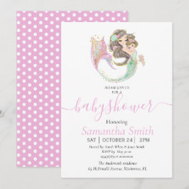 Invitation rose Brown MERMAID BABY SHOWER