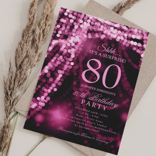 Invitation Rose Chaud   Fête d'anniversaire élégante surprise