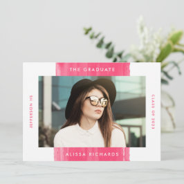 Invitation Rose chaud peint | Photo Graduation Party