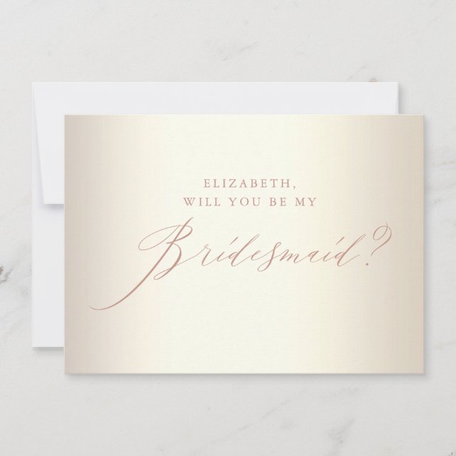 Invitation Rose Chic Parties scintillant Or Script White Brid (Devant)