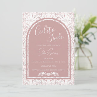 Invitation rose Cielito Lindo Art folklorique mexi