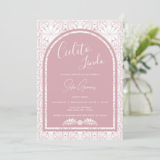 Invitation rose Cielito Lindo d'art folklorique me