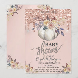 Invitation Rose Citrouille d'aquarelle  de Parties scintillan
