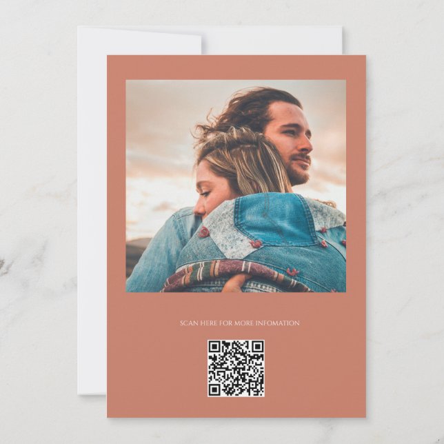 Invitation Rose Copper Minimalist Modern Calligraphy Wedding (Dos)