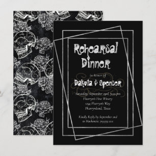 Invitation Rose crâne   Répétition de fond de tableau de bord