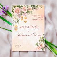 Rose crème pastel lanternes marocaines mariage