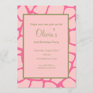 Invitation rose d'anniversaire de Gariffe