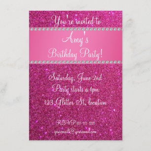 Invitation rose d'anniversaire de parties