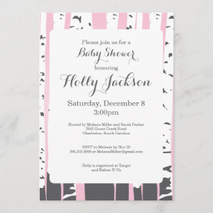 Invitation rose de baby shower d'arbres d'Aspen