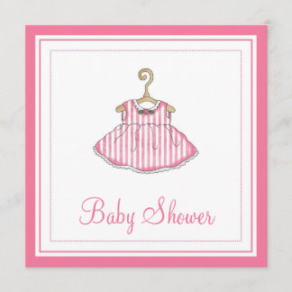 Invitation rose de baby shower de la robe de