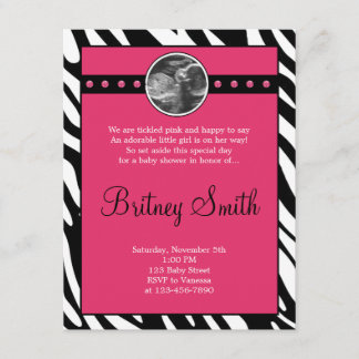 Invitation rose de baby shower de photo de