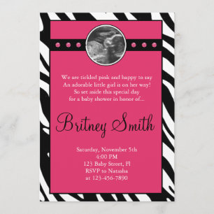 Invitation rose de baby shower de photo de
