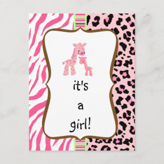 invitation rose de baby shower de poster de animal