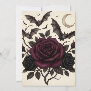 Invitation Rose de Bourgogne gothique vampire Fleur foncée Ha