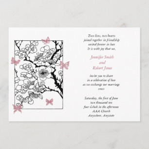 Invitation Rose de Butterfly Dreams
