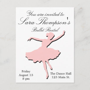 Invitation rose de considérant de danse