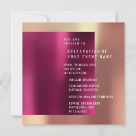 Invitation Rose de cuivre de la partie de surprise minimale m