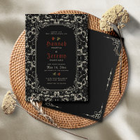 Rose de dentelle noire gothique sang rouge Invitat