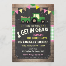 Rose de fille de partie de ferme d'invitation