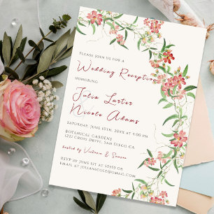 Invitation Rose de Fleur Sauvage Printemps Couronne de Mariag