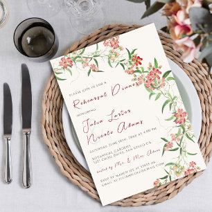 Invitation Rose de fleur sauvage Printemps Guirlande Dîner de