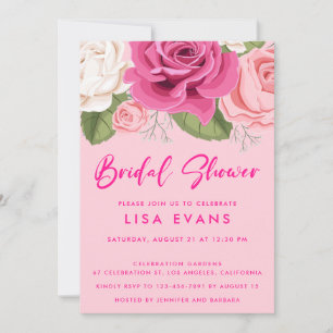Invitation Rose  de la douche nuptiale rose
