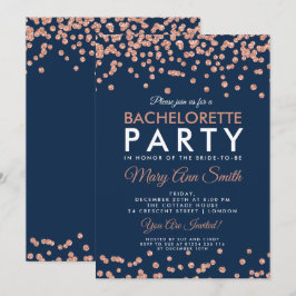 Invitation Rose de la fête de Bachelorette Parties scintillan