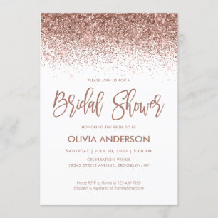 Invitation Rose de la Parties scintillant d'or Sparkle Confet