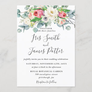 Invitation Rose de Protea rustique Blush Mariage floral ivoir