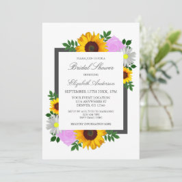 Invitation Rose de tournesol Daisy Fête des mariées florale