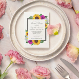 Invitation Rose de tournesol Daisy Fête des mariées florale