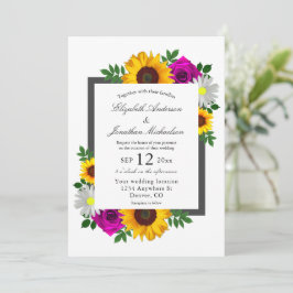 Invitation Rose de tournesol Daisy Floral Mariage