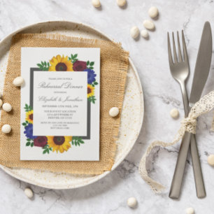 Invitation Rose de tournesol Floral Dîner de répétition Invit