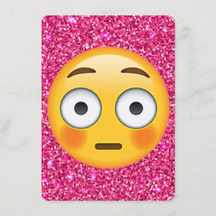 Invitation rose d'emoji de parties scintillantes