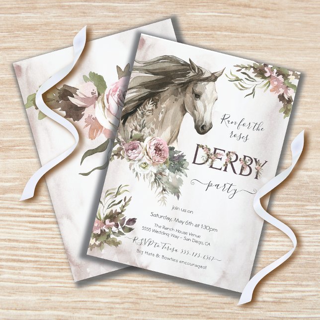 Invitation Rose Derby Horse Racing Party (Créateur téléchargé)
