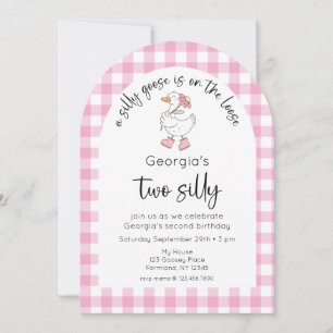 Invitation Rose Deux oies sottes 2e anniversaire Photo