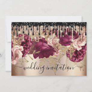 Invitation Rose d'événement Mariage nuptiale Pink Marsala Dri