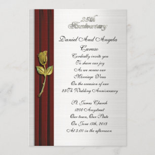 Invitation Rose d'or, 25ème renouvellement de voeu