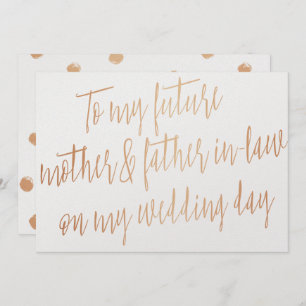 Invitation Rose d'or "À ma future mère et beau-père"