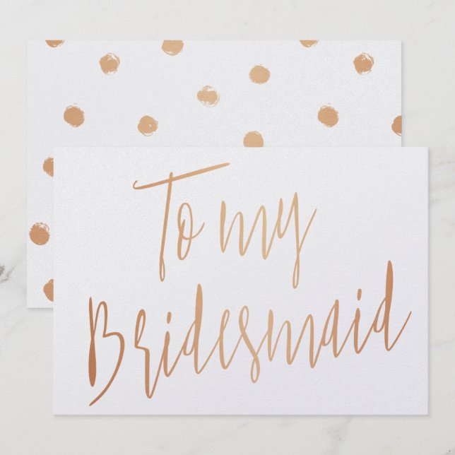Invitation Rose d'or chic moderne à ma servante d'accueil (Devant / Derrière)