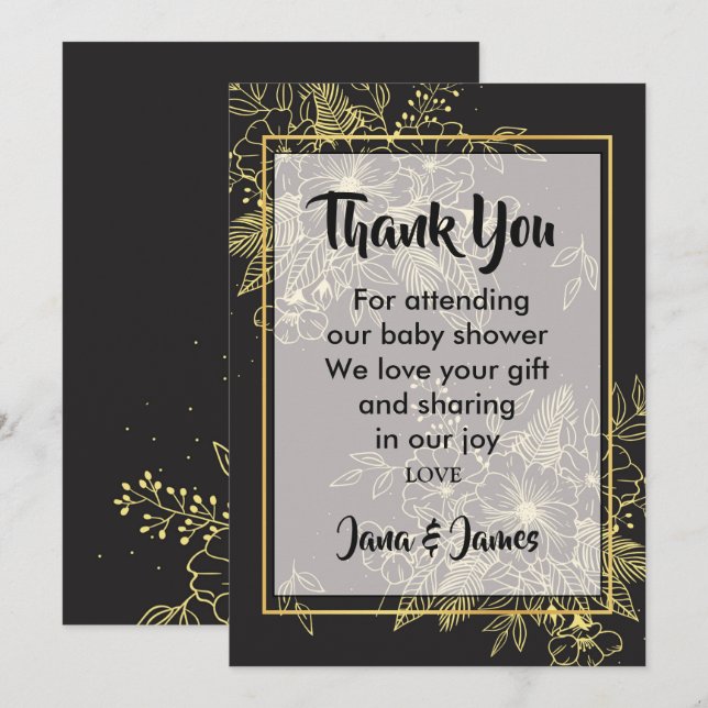 Invitation Rose d'or merci (Devant / Derrière)