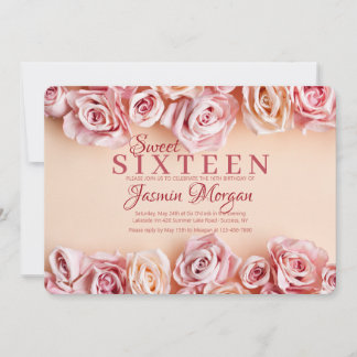 Invitation rose douce de roses