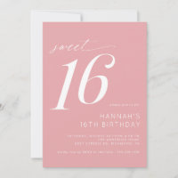 Rose doux | Girly Simple Sweet 16 Anniversaire