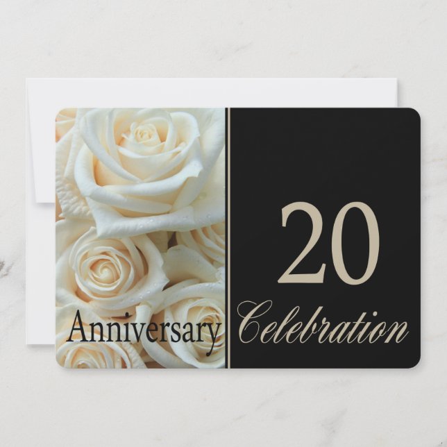 Invitation rose du 20e anniversaire (Devant)
