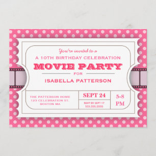 Invitation Rose du billet d'admission de fête