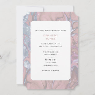 Invitation Rose du désert Fête des mariées en marbre rose et 