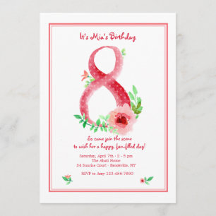 Invitation rose du numéro 8