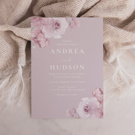 Invitation Rose Dusty et Mauve Elégant mariage