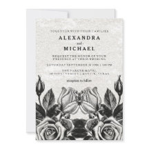 Rose Edgy Victorian Mariage noir et blanc