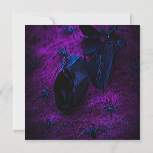 Invitation Rose éffrayant en matière noire, araignées noires